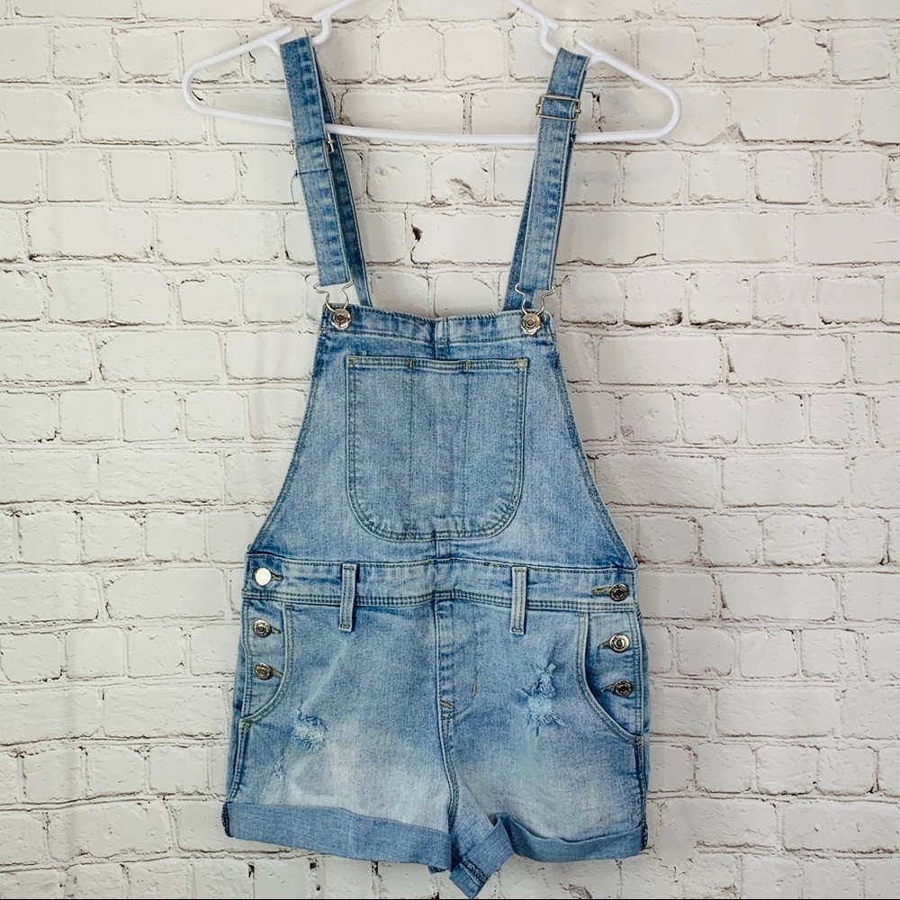 Old Navy Shortalls Overalls Distressed Denim Short